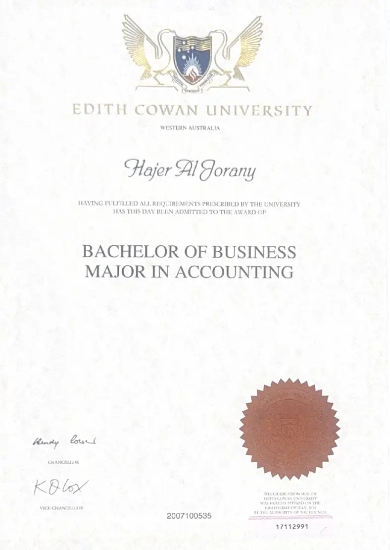 Hajer Jorany Batchelor of Business Major in Accounting